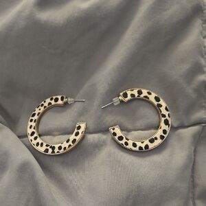 Leopard Print Hoop Earrings